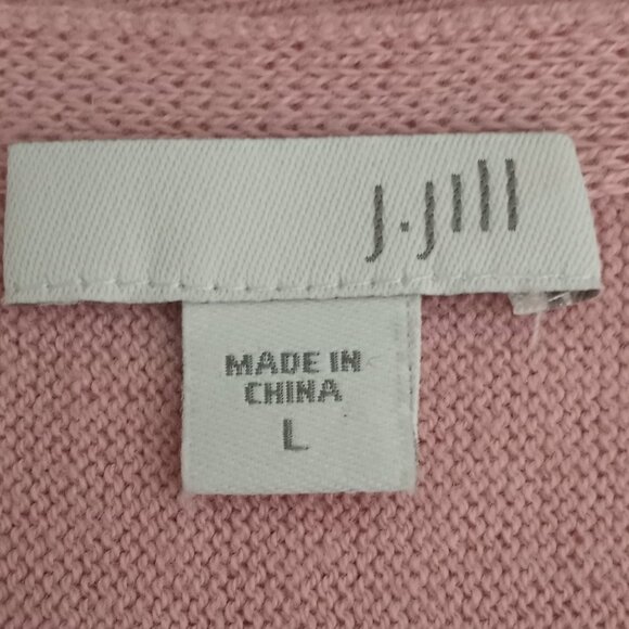 J Jill Boat Neck Long Sleeve Pink Cotton Blend Tunic Sweater - Picture 4 of 5